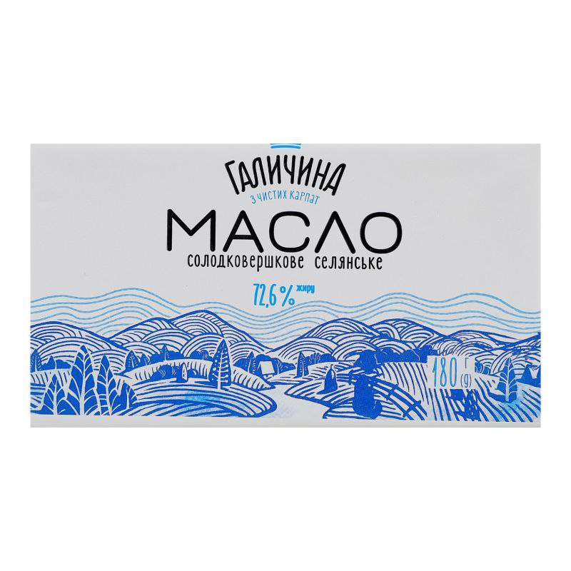 Масло Галичина солод/вершк селянське 72.6% 180г